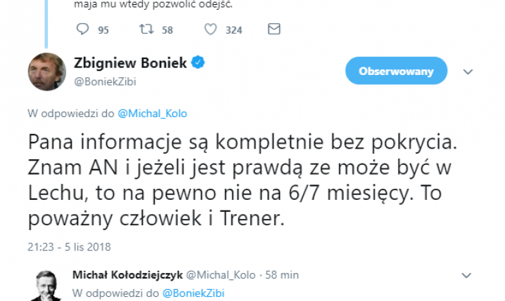 Boniek komentuje doniesienia o Nawałce w Lechu